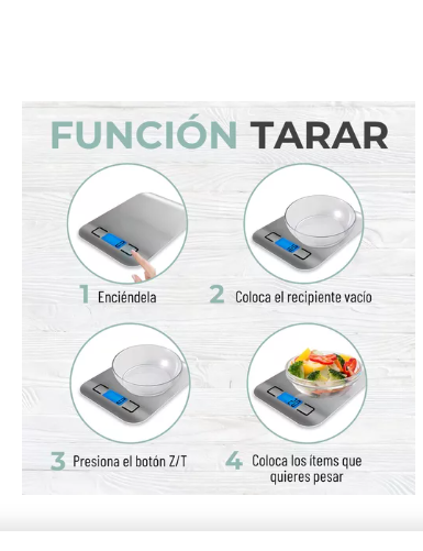 Bascula para cocina metálica